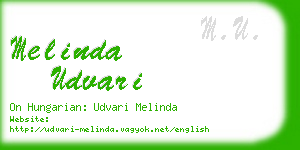 melinda udvari business card